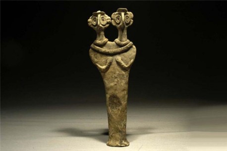 Ceramic Double Headed Syro-Hittite Pillar Figurine