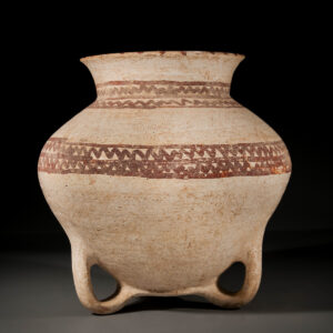 Canaanite Chocolate and White Ware Loop Footed Jar