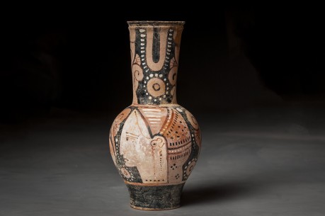 Greek Red Figure Oinochoe Painted with a Face