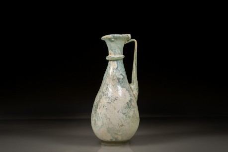 Graceful Roman Glass Jug with a Neck Ring