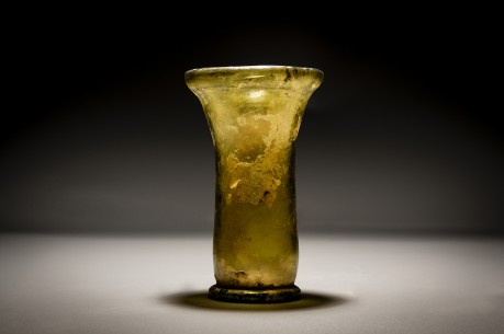 A Roman Amber Flaring Glass Wine Beaker