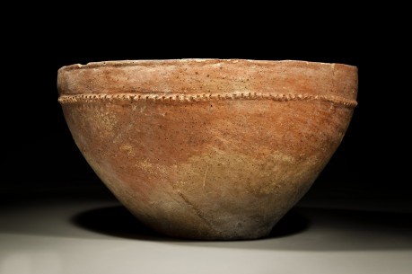 Large Red Slip Canaanite Bowl with Incised Collar