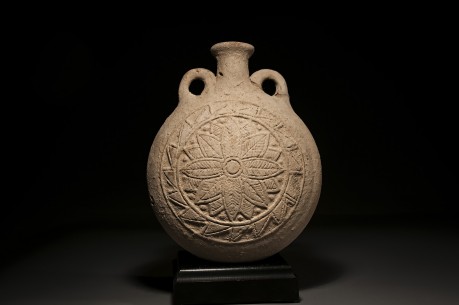 A Large Ceramic Pilgrim Flask