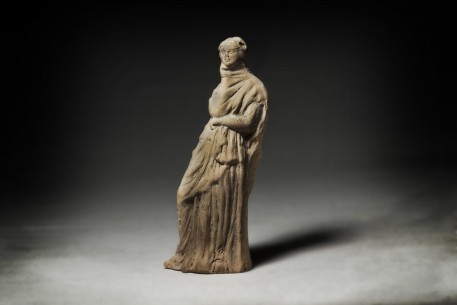 Greek Tanagra Statuette of a Standing Woman
