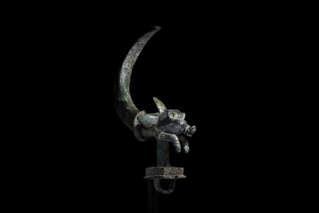 Roman Bronze Chariot Fixture for Rope and Straps