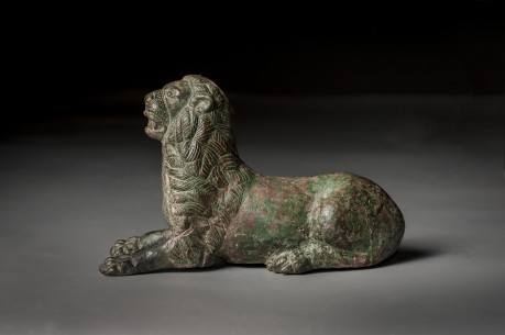 Late Roman Bronze Crouching Lion