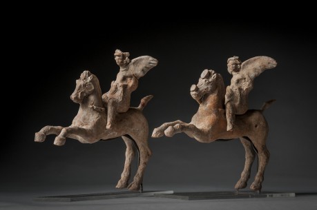 A Pair of Horses with Winged Eros