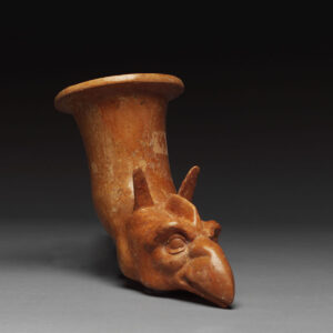 Greek Terracotta Rhyton with Griffin Protome