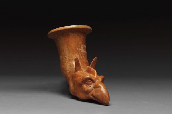 Greek Terracotta Rhyton with Griffin Protome