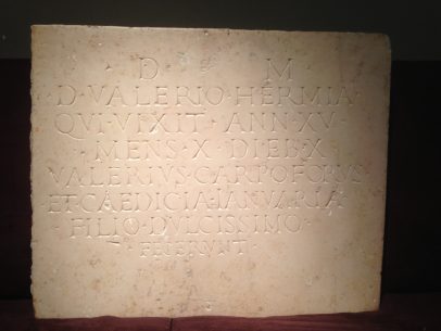 Roman Inscription Under the Name of VALERIO HERMIA