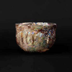 An Aubergine Ribbed Glass bowl - Image 2