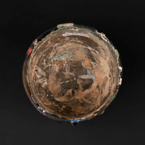 An Aubergine Ribbed Glass bowl - Image 3