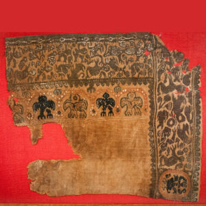 A Frieze Corner with Various Figures and Floral Patterns