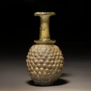Roman Molded Amber Glass “Grapes Cluster” Flask