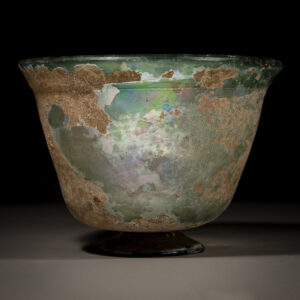 A Large Glass Bowl with A Pedestal Foot