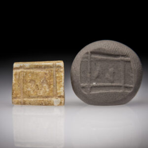 A Double Sided Phoenician Faience Seal with Letters