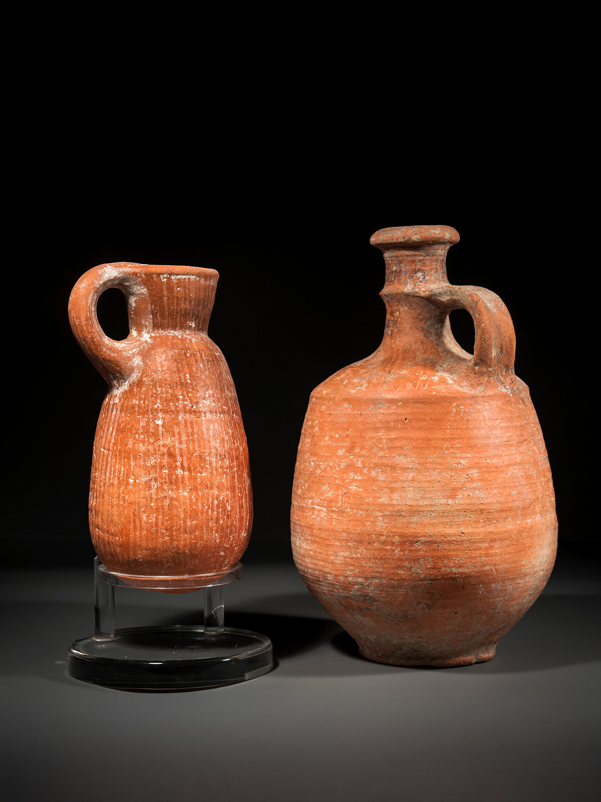 A Set of Two Israelite Red Slip Ceramic Vessels