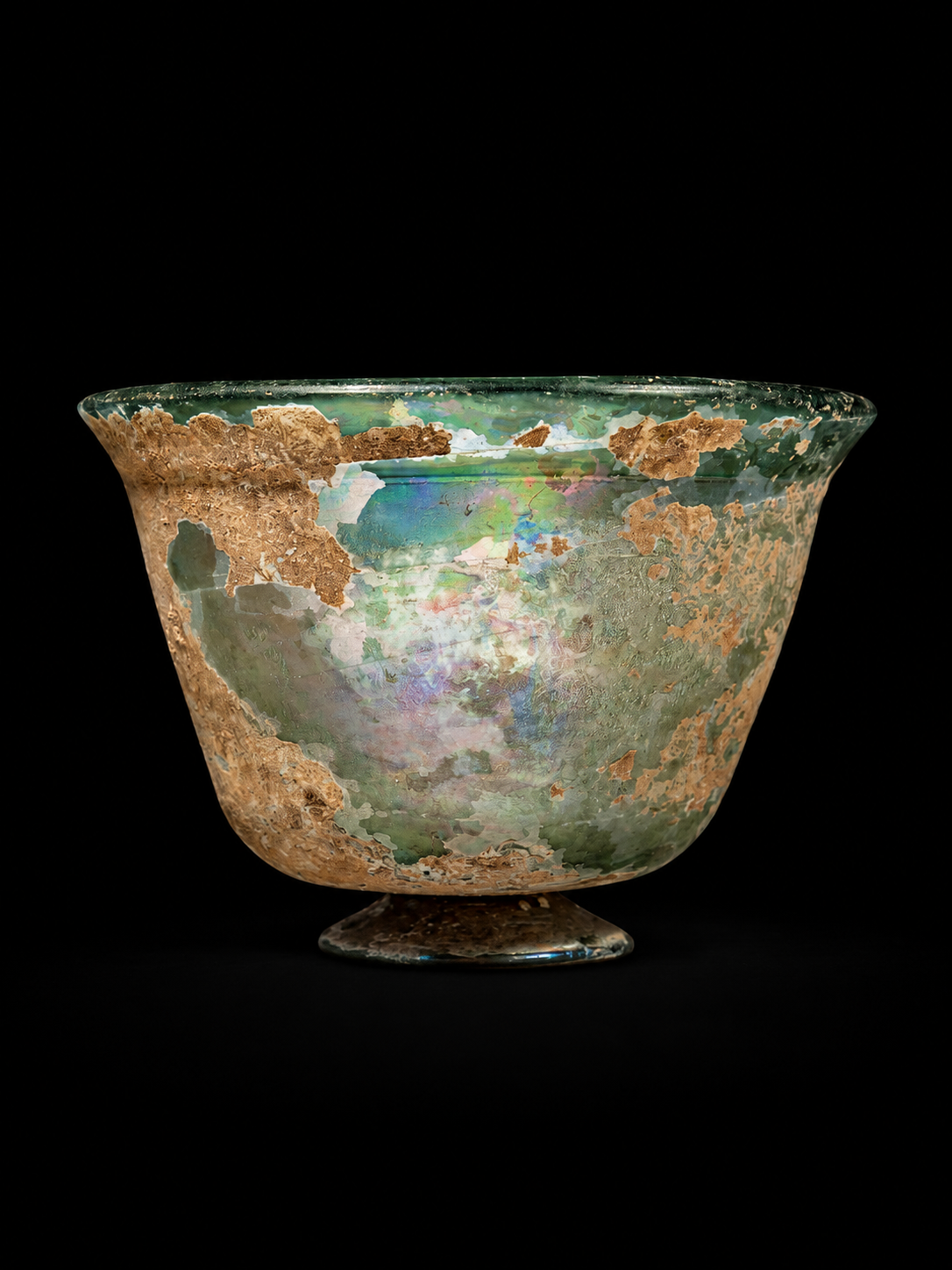 A Large Glass Bowl with A Pedestal Foot