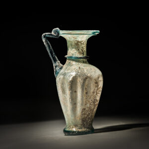 Roman Two Tone Glass Ribbed Jug