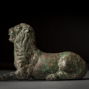 Late Roman Bronze Crouching Lion