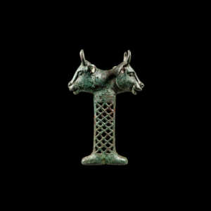 Bronze Double-Headed Bull Mace Head
