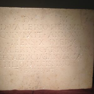 Roman Inscription Under The Name of VALERIO HERMIA