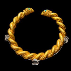 Large Seljuk Gold Armlet with Ram-Head Terminals