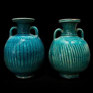 A Pair of Parthian Glazed Ribbed Amphorahs