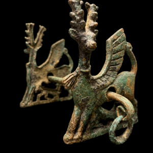 Near East Bronze Horse Bit with Winged Gazelles