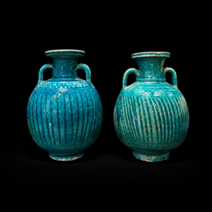 A Pair of Parthian Glazed Ribbed Amphorae