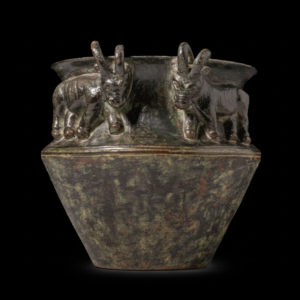 Near East bronze jar with two ibexes on each side