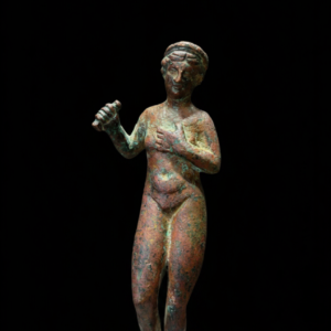 A Roman bronze statuette of the goddess Aphrodite