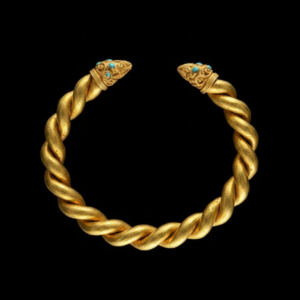 Large Seljuk Gold Armlet with Ram-Head Terminals