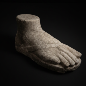 Roman marble votive right foot wearing sandle