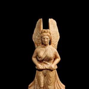 A Roman Marble Nike Statuette with Spread Wings
