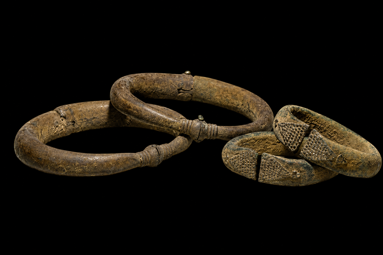 TWO PAIRS OF ISLAMIC FATIMID SILVER BRACELETS