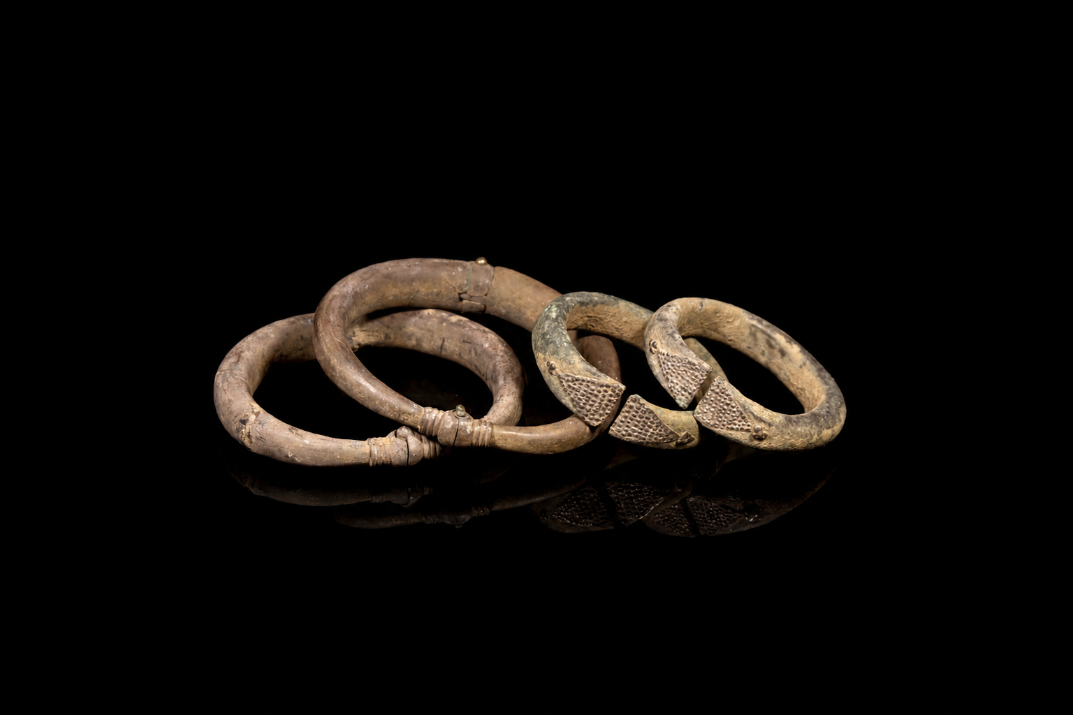 TWO PAIRS OF ISLAMIC FATIMID SILVER BRACELETS
