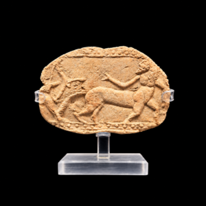 Mesopotamian Terracotta Relief Plaque With Mounted Hunter