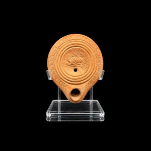 Roman Terracotta Oil Lamp with a Rabbit