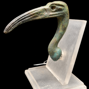 Ancient Egyptian Bronze Head of the Sacred Ibis