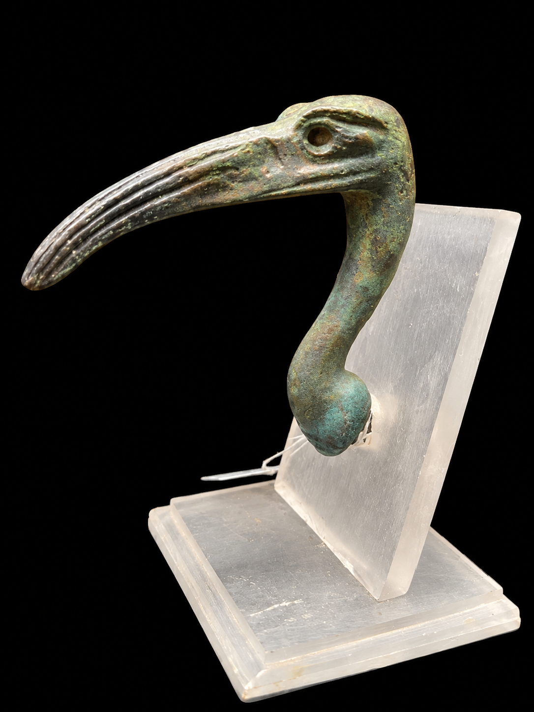 Ancient Egyptian Bronze Head of the Sacred Ibis